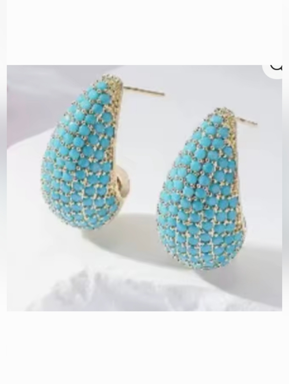 Janis Savitt Turquoise & Crystal Teardrop Earrings